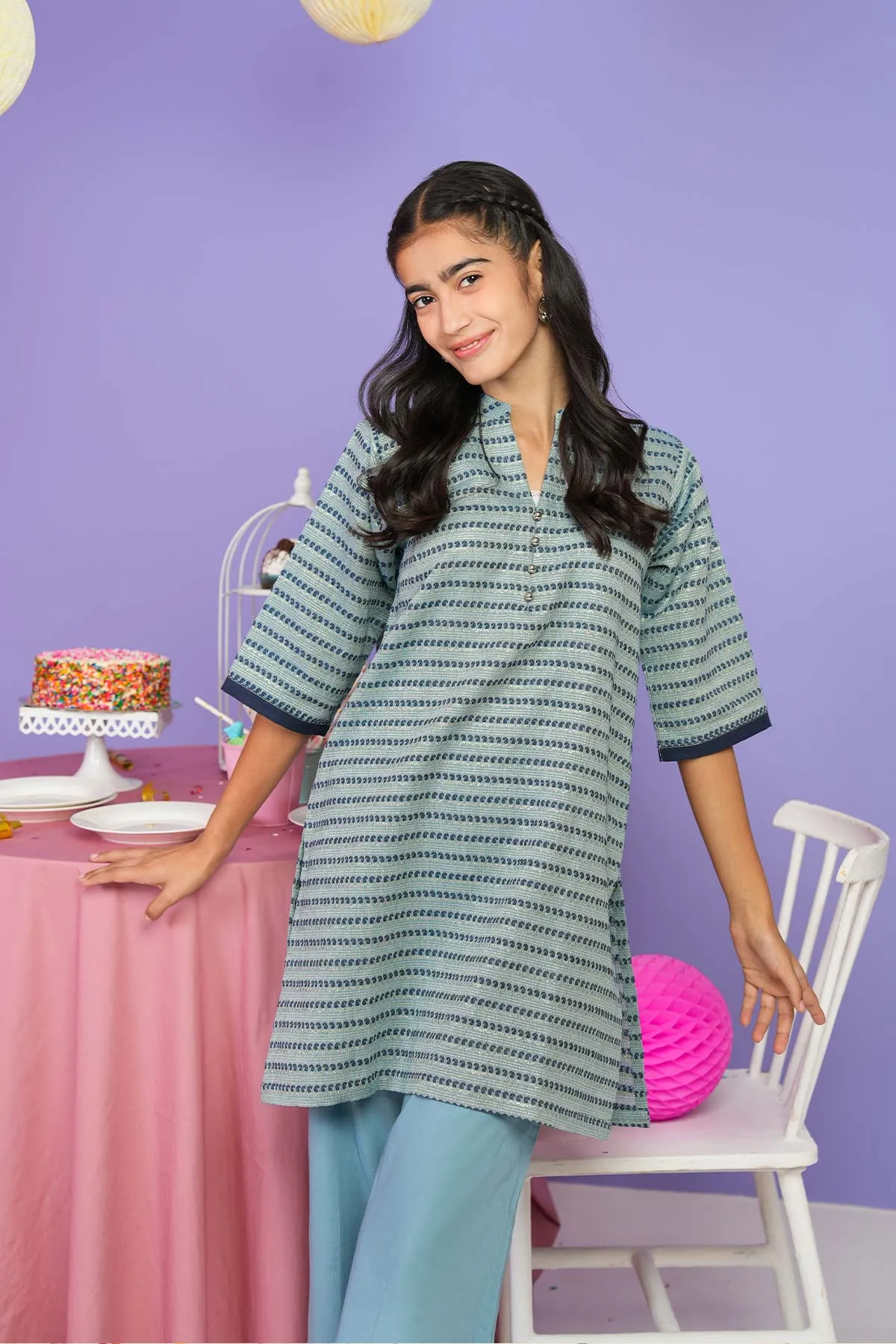 2 Pc Dyed Jacquard Outfit