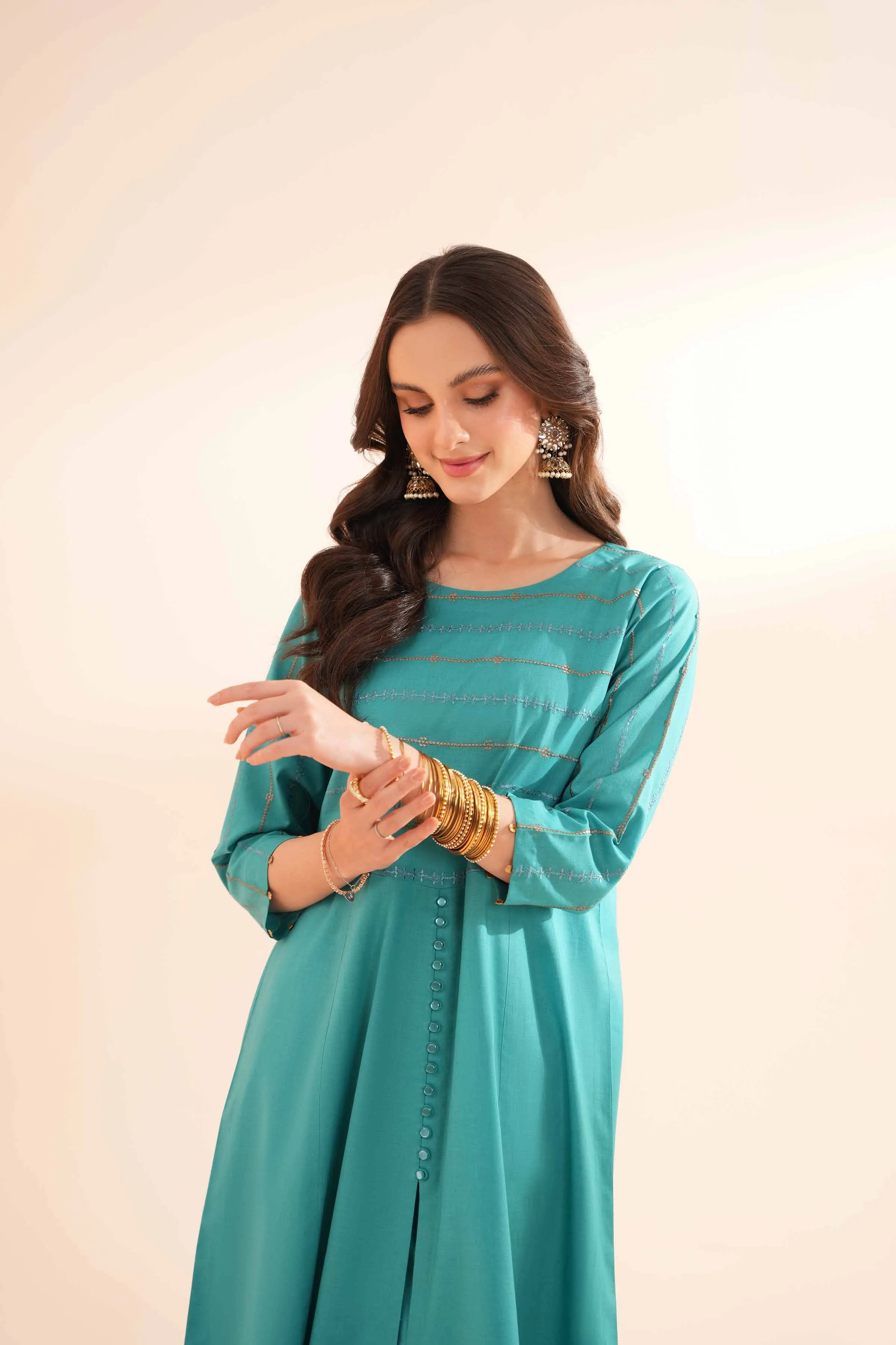 2 Piece - Embroidered Suit - KPE24-06