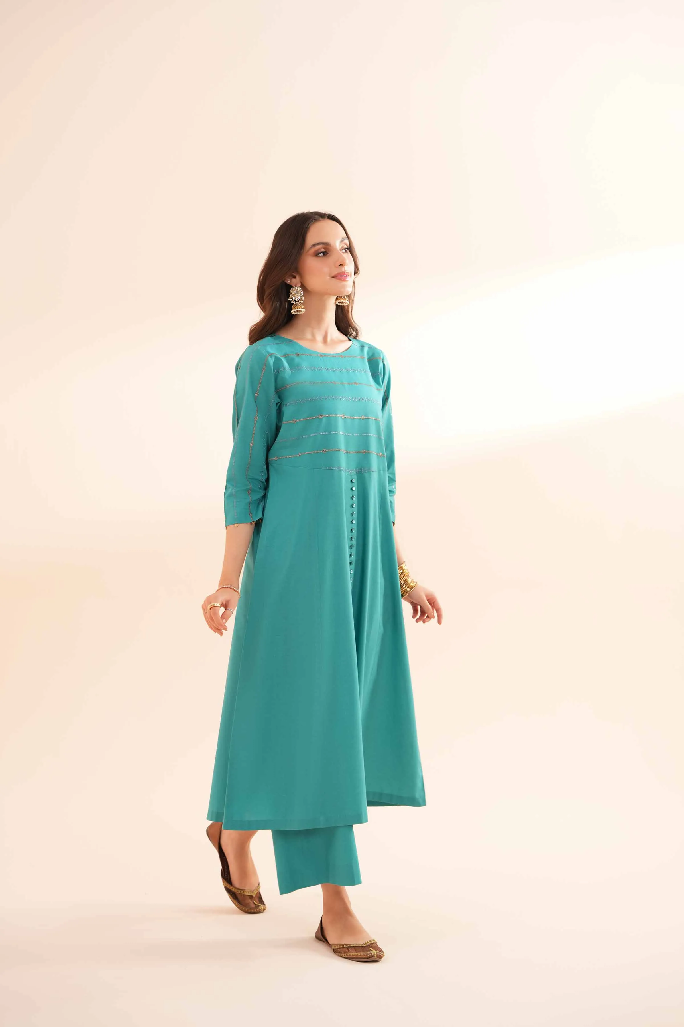 2 Piece - Embroidered Suit - KPE24-06