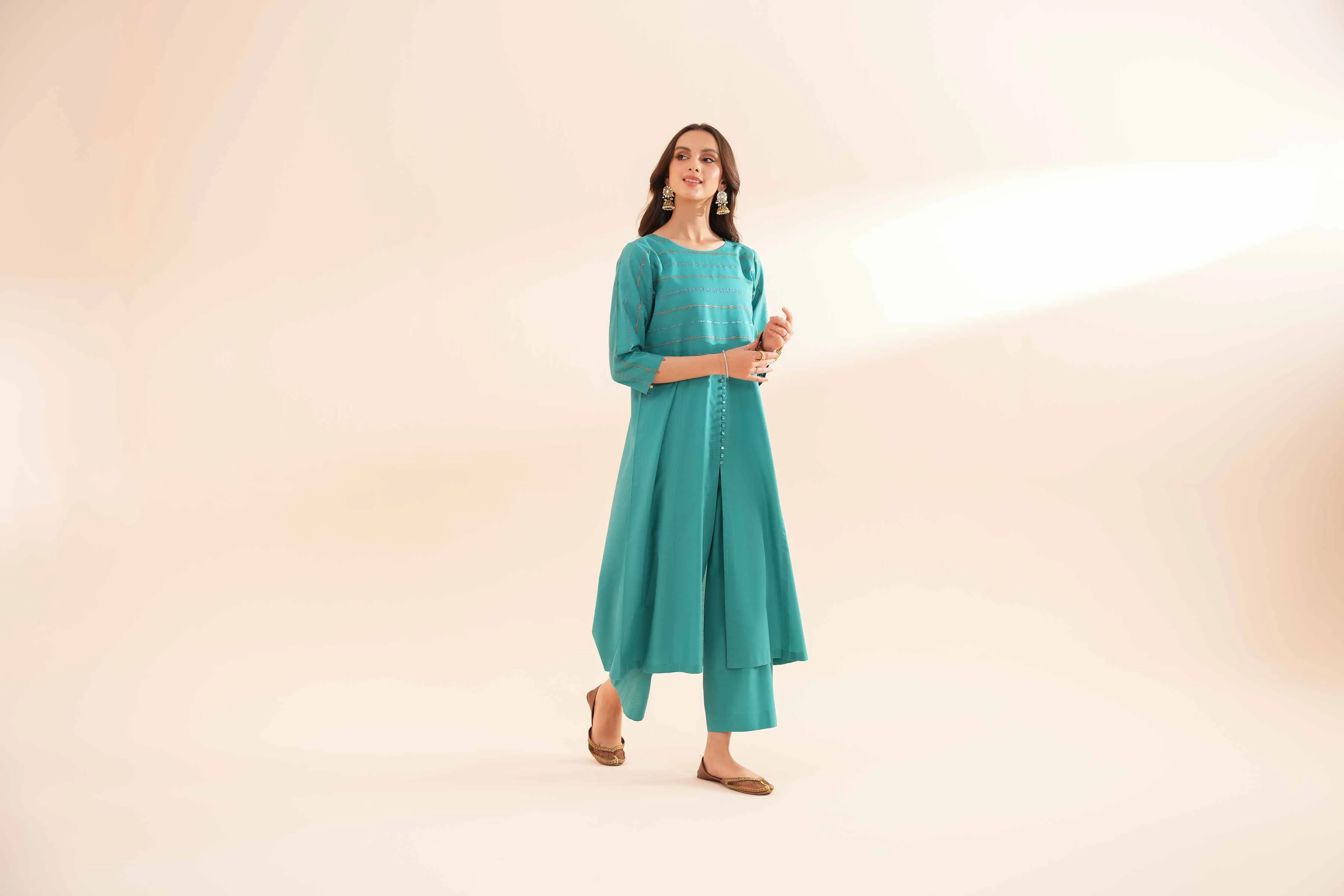 2 Piece - Embroidered Suit - KPE24-06