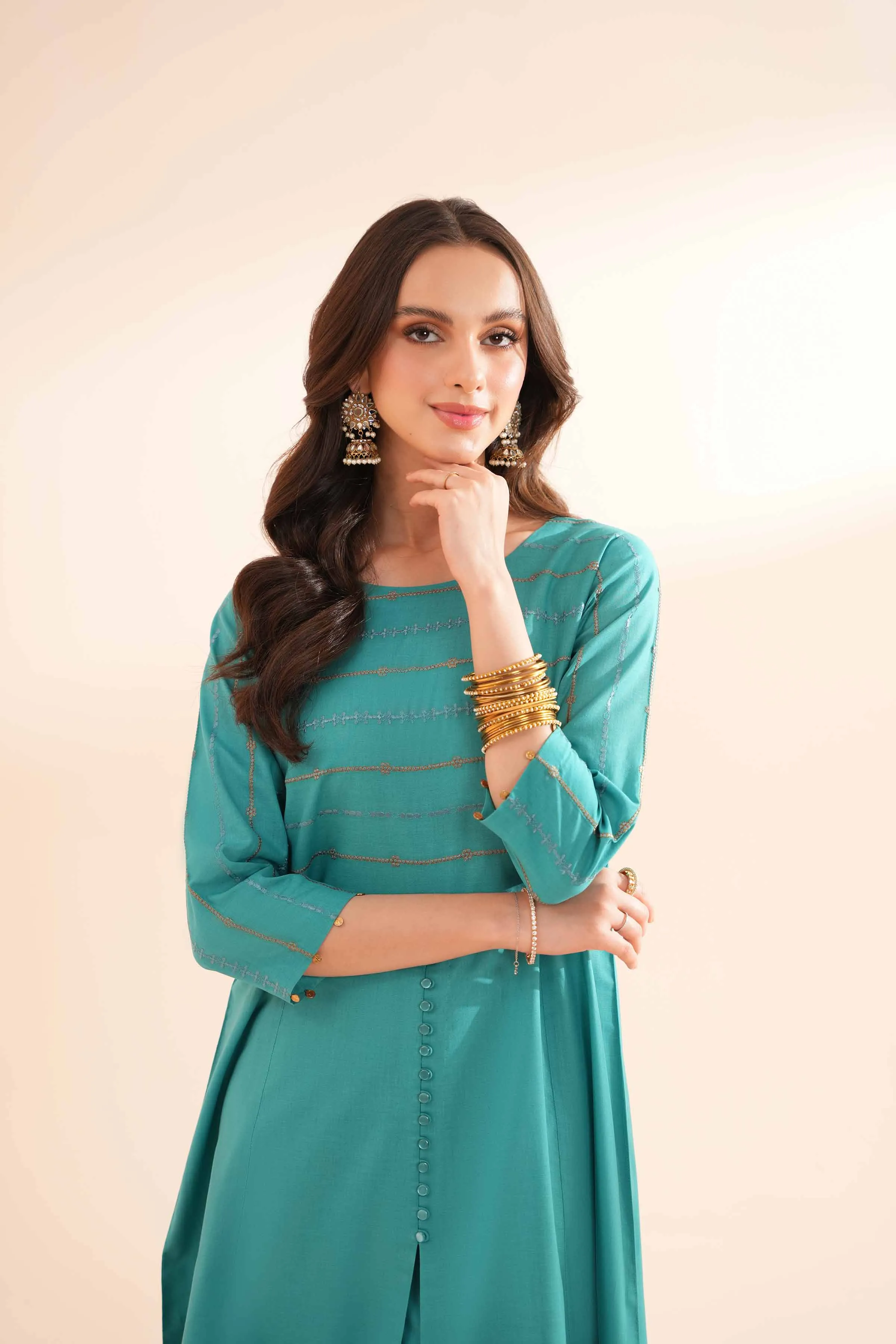 2 Piece - Embroidered Suit - KPE24-06