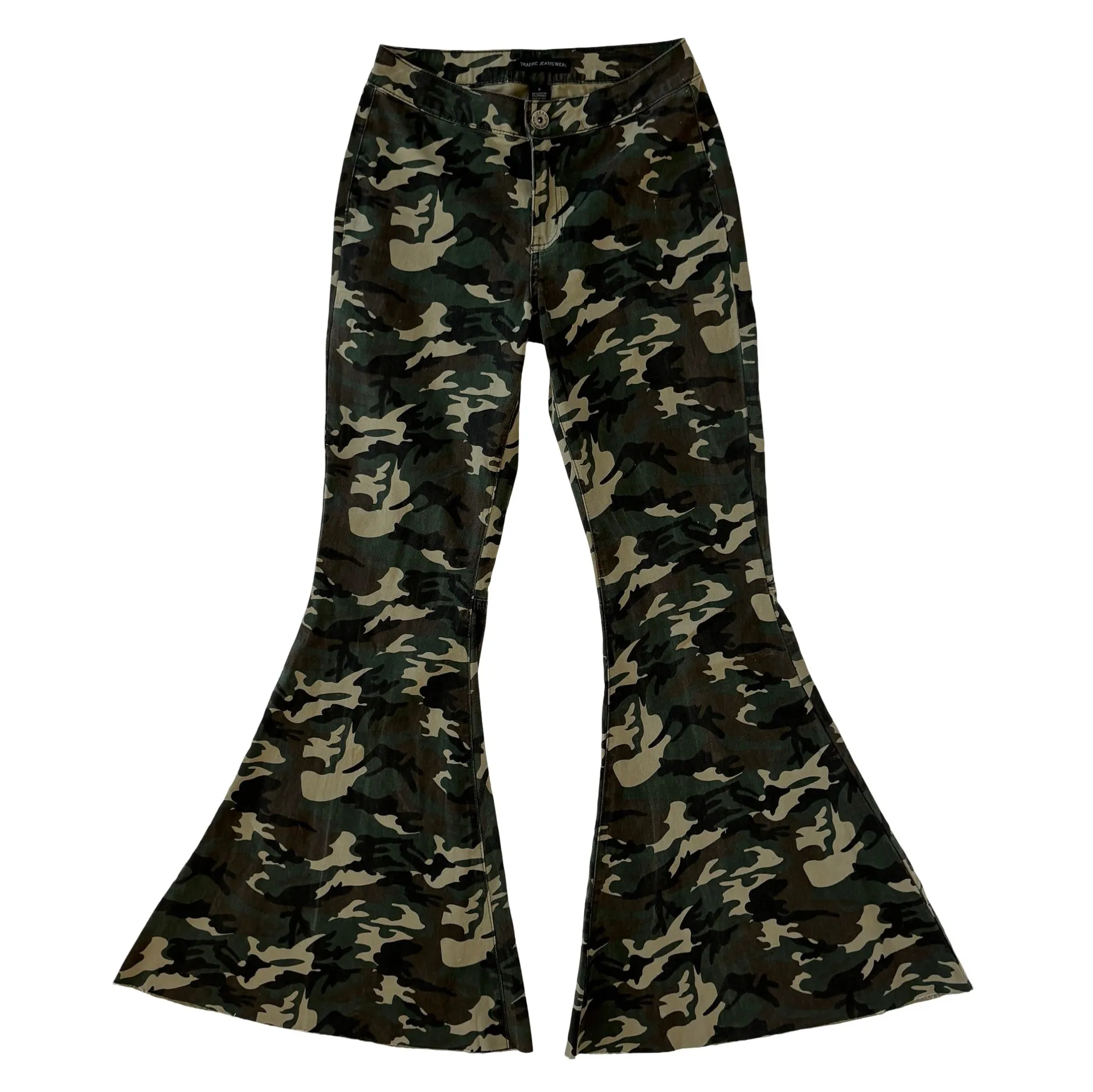 2000s Camo Bellbottoms (M)