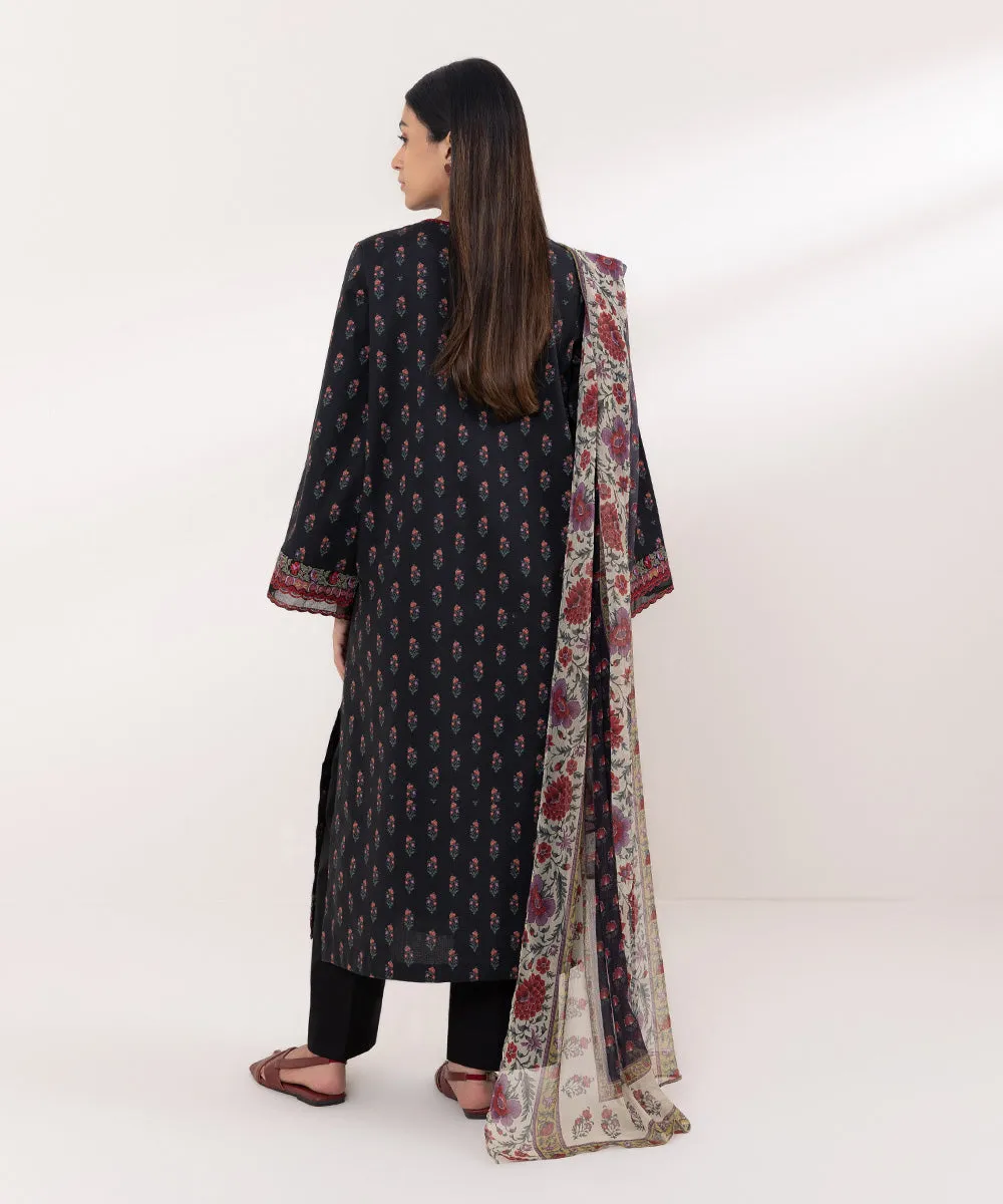 3 Piece - Embroidered Cambric Suit