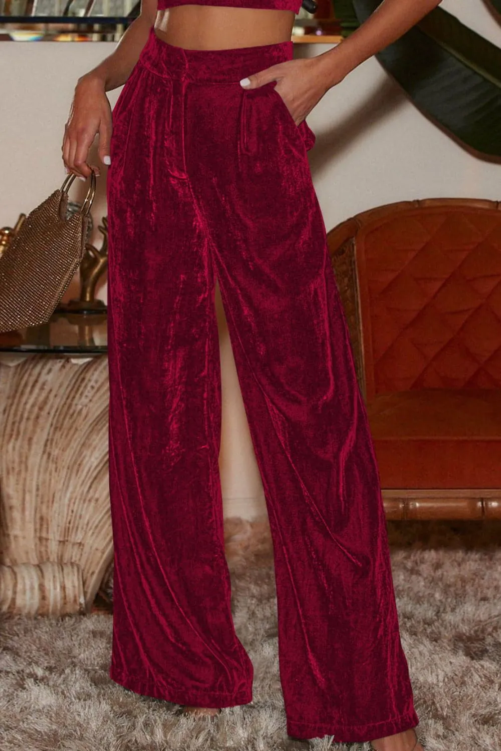 6 Classy Velvet High Waist Pants