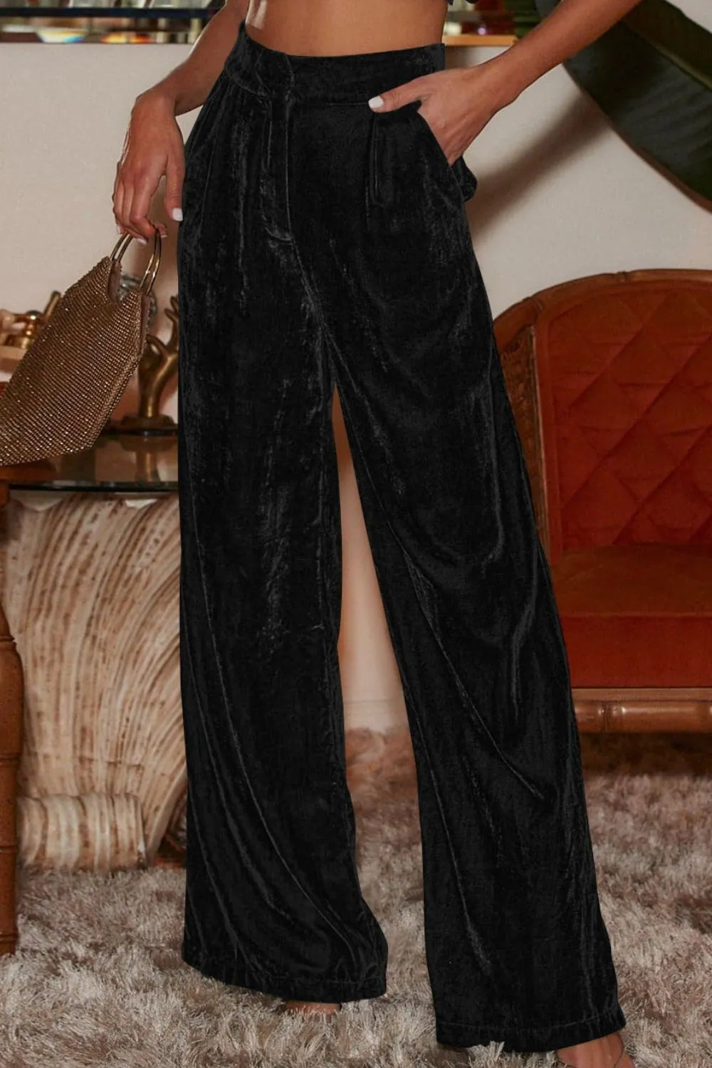 6 Classy Velvet High Waist Pants