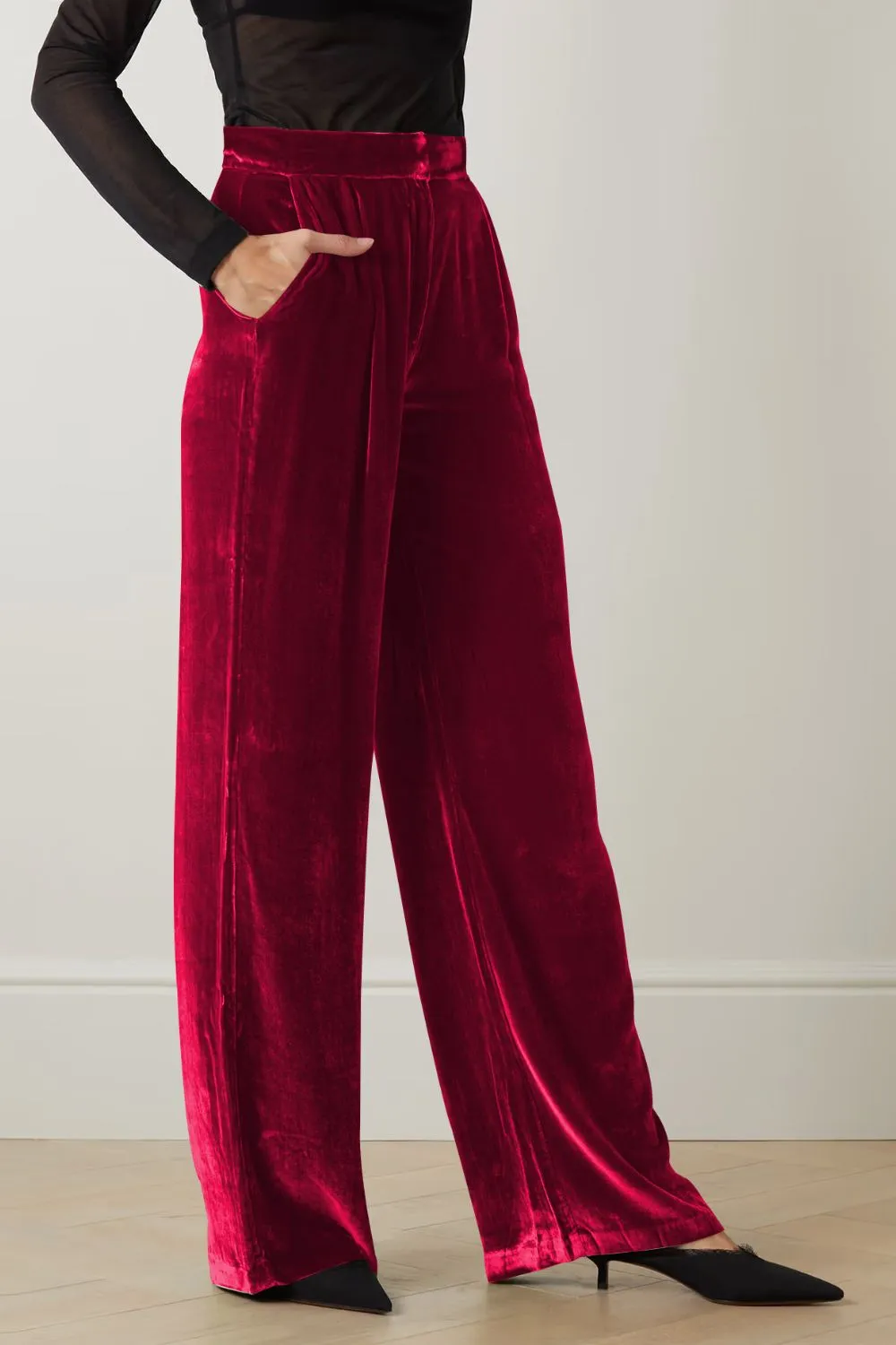 6 Classy Velvet High Waist Pants