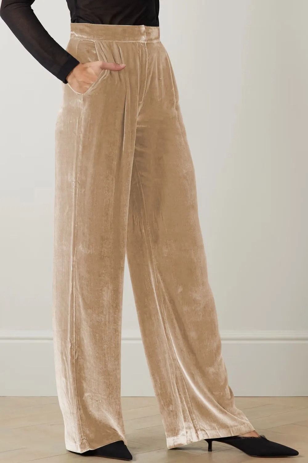 6 Classy Velvet High Waist Pants