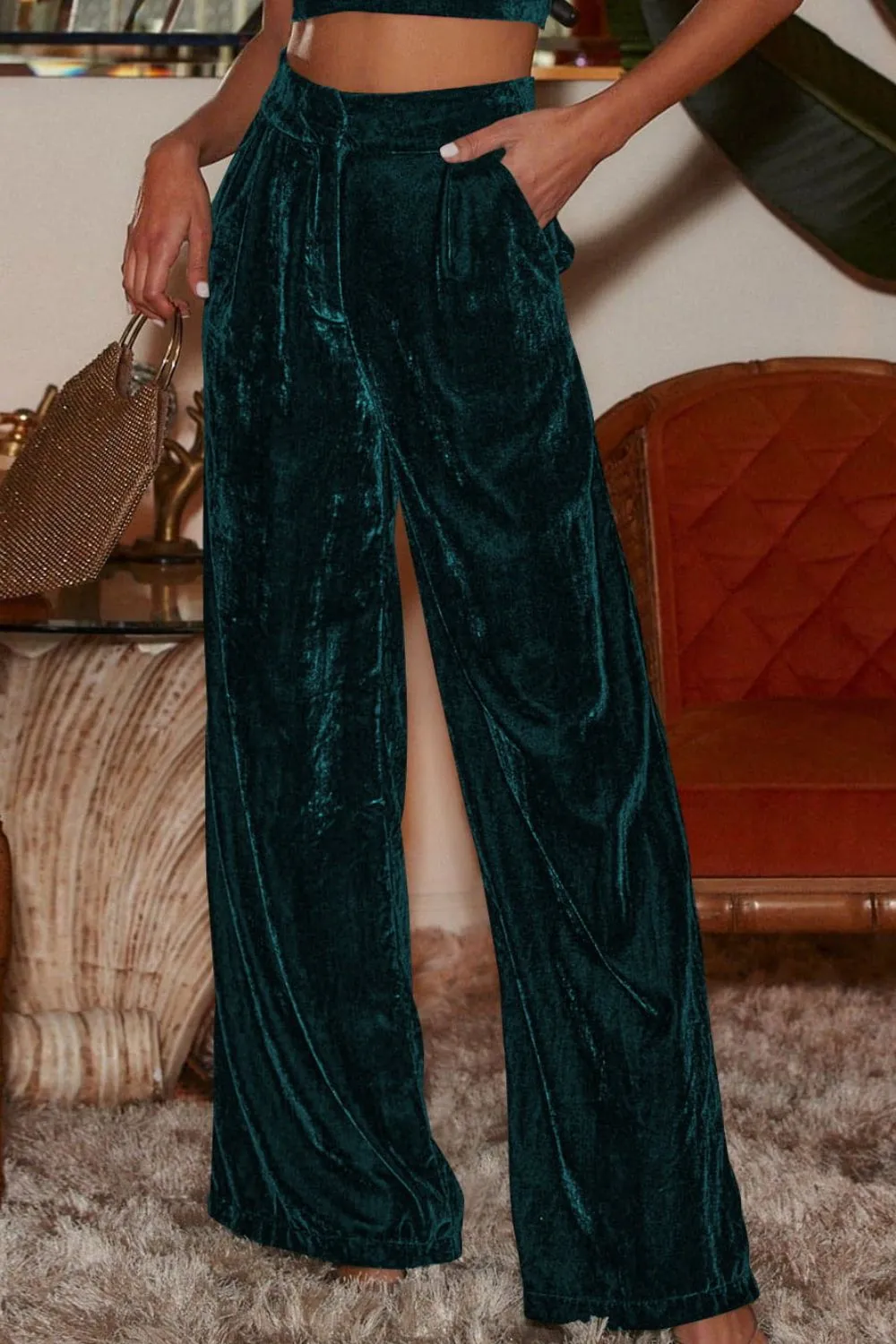 6 Classy Velvet High Waist Pants