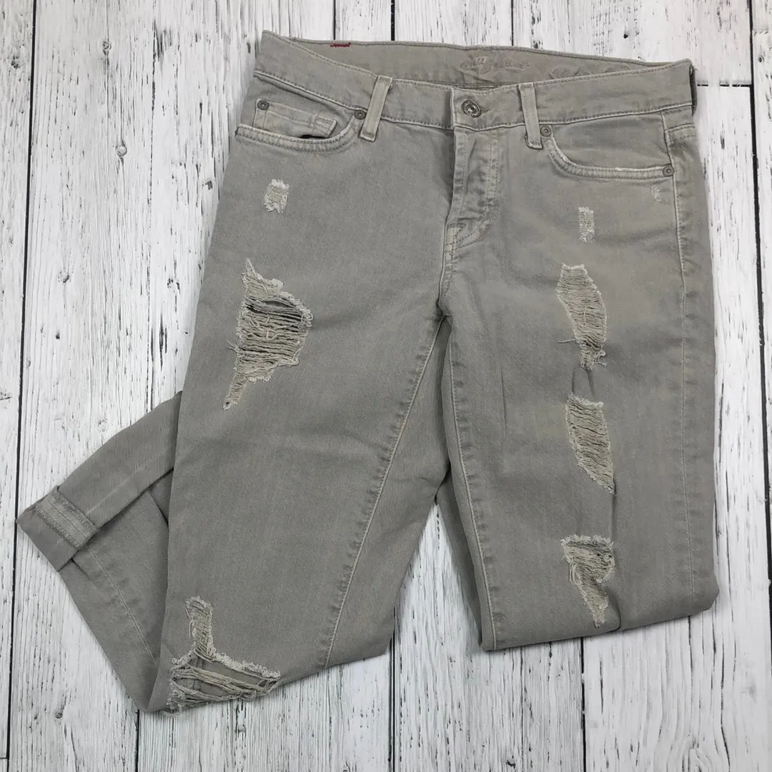 7 for all mankind grey distressed jeans - Hers XS/24