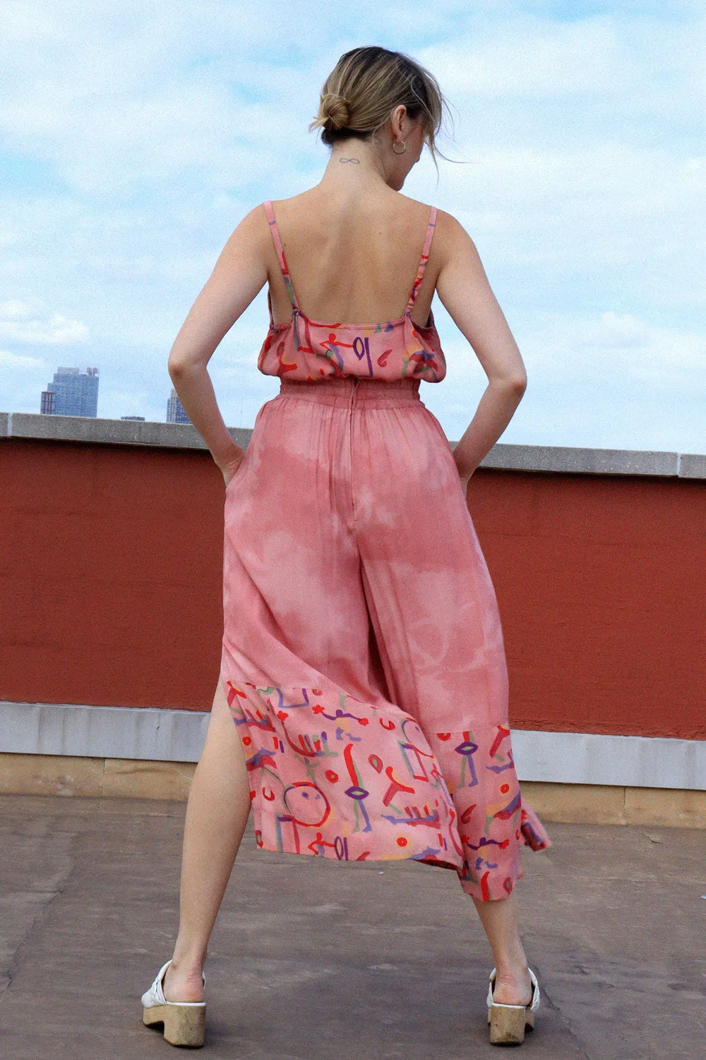Abstract Watercolor Wide Leg Ensemble S/M