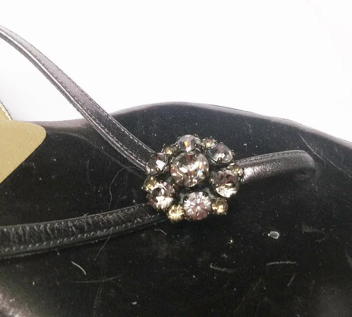 *AUTHENTIC YVES SAINT LAURENT CHUNKY RHINESTONE SANDALS