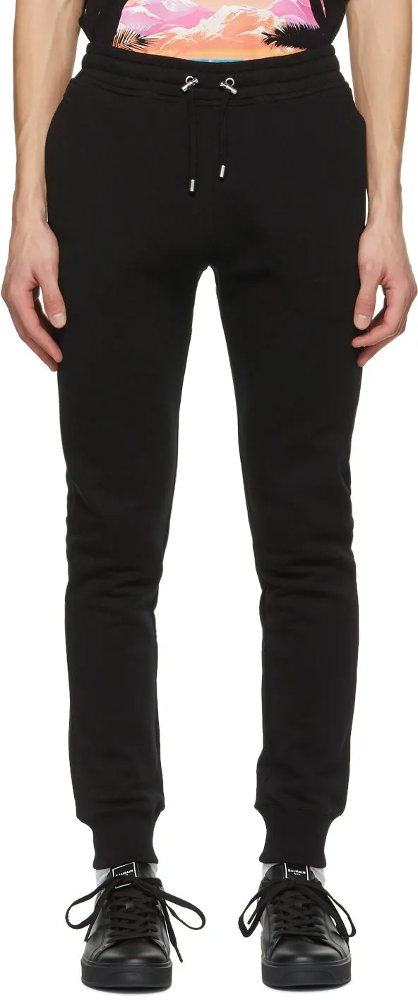 Balmain Black Printed Logo Lounge Pants