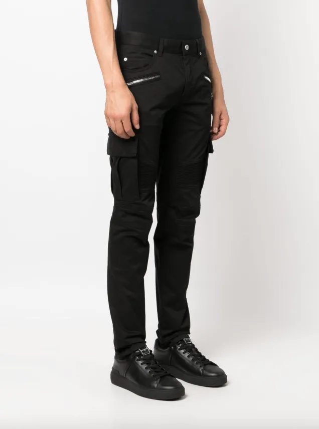 Balmain zip-detail skinny-leg trousers