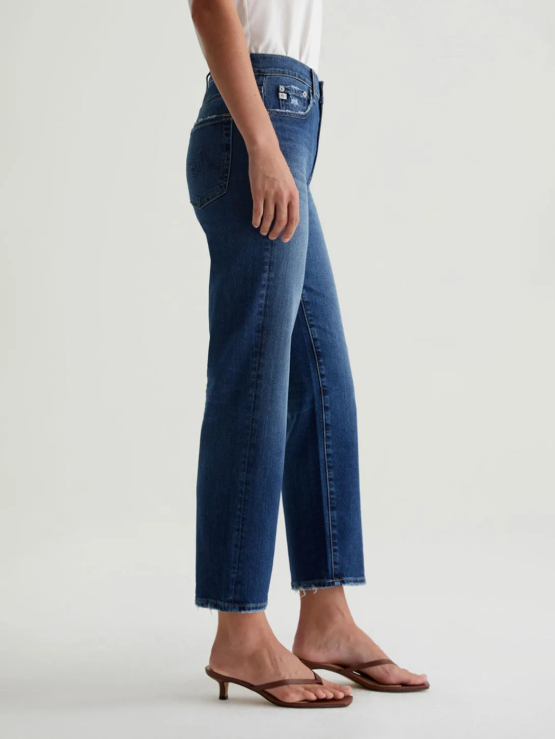 Brinley Mid Rise Straight Crop Jean  - 7 Years La Jolla