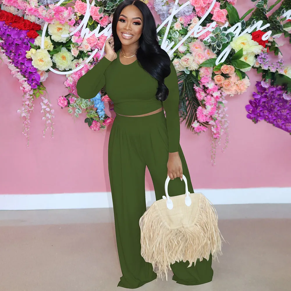 Bucket  Floor Length Wide Pant Set