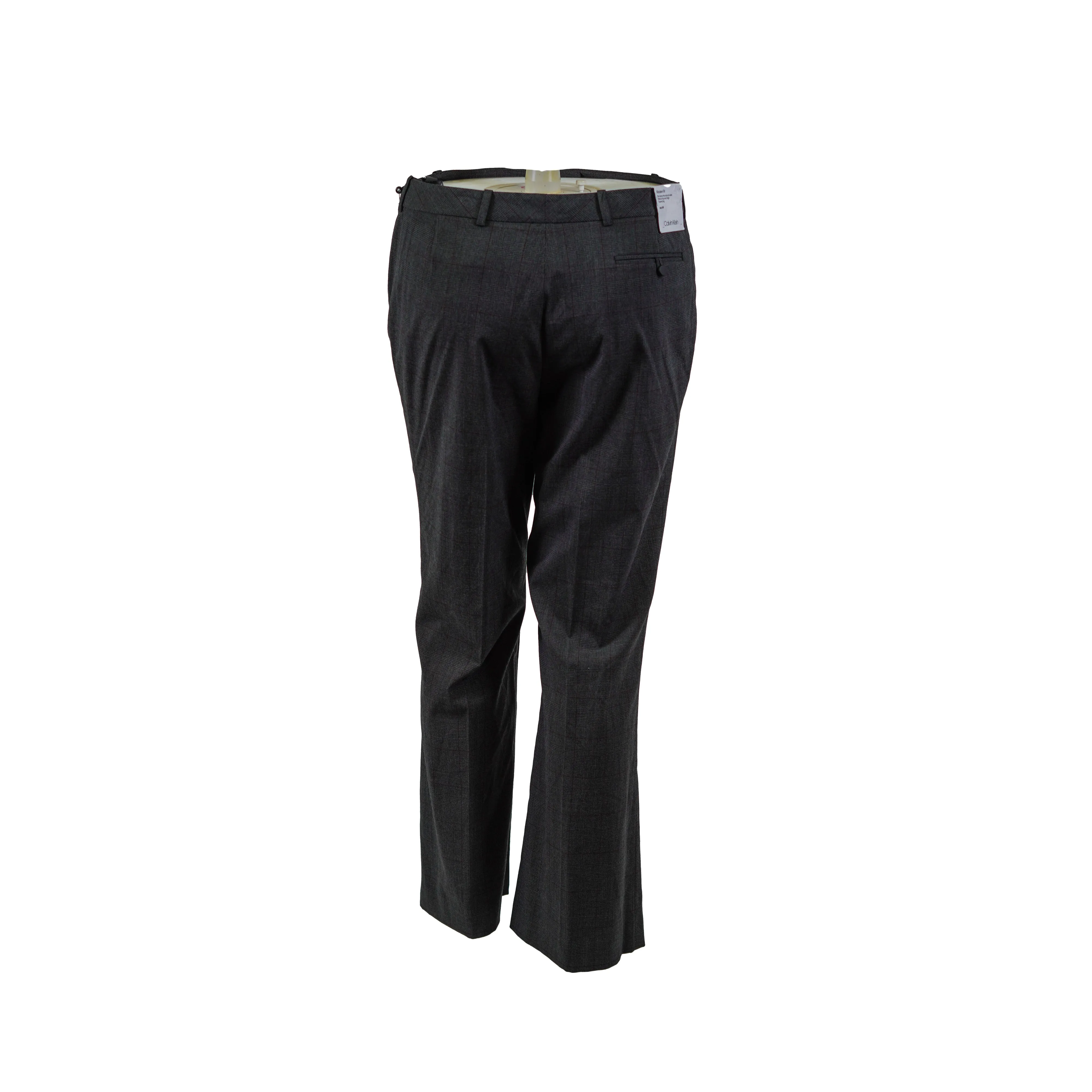 Calvin Klein Women's Petite Plaid Flat Front Dress Pants Dark Gray Size 14P