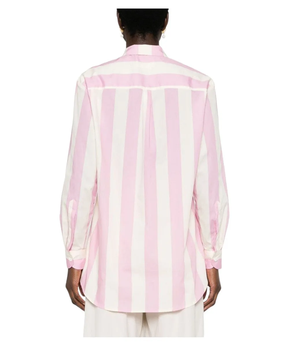 Camicia over da donna Brigitte in cotone stampa righe