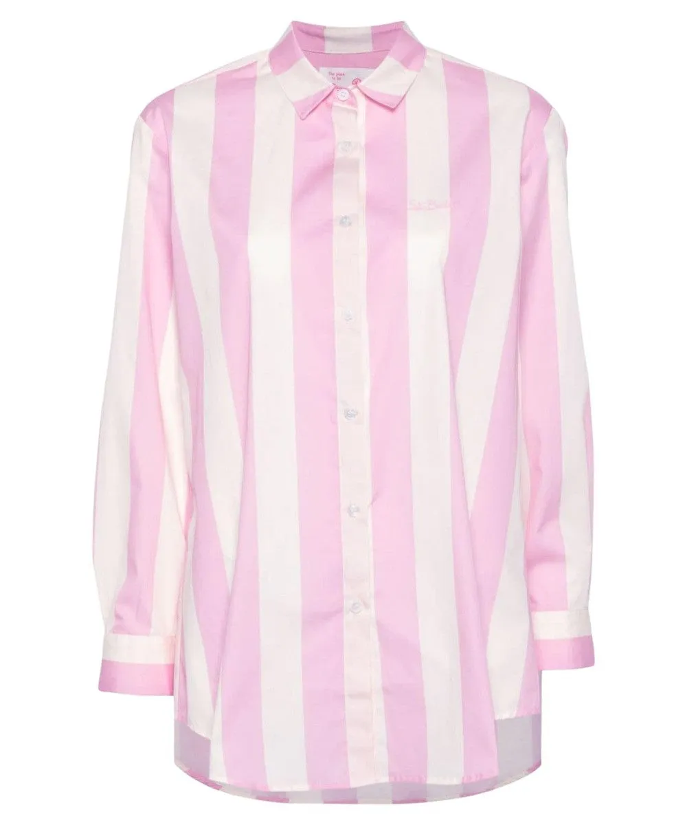 Camicia over da donna Brigitte in cotone stampa righe