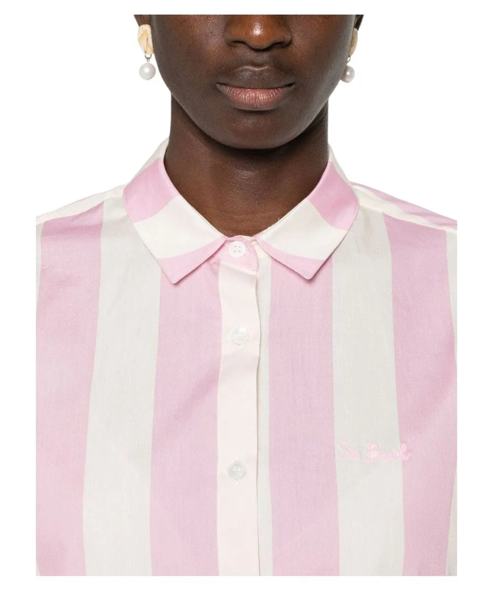 Camicia over da donna Brigitte in cotone stampa righe