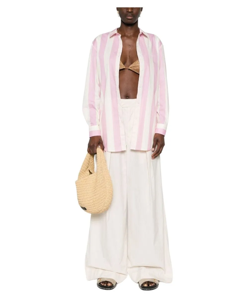 Camicia over da donna Brigitte in cotone stampa righe