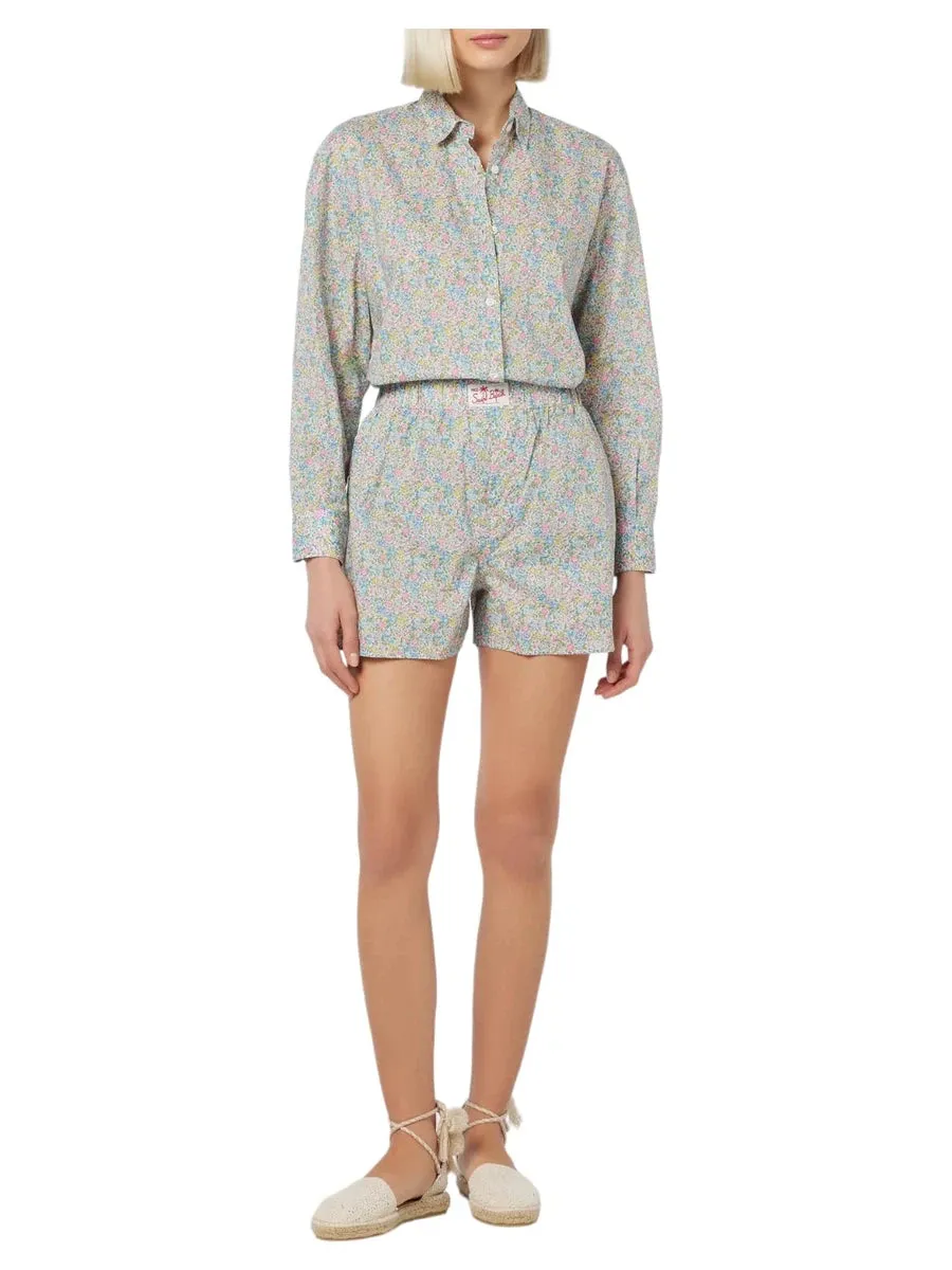 Camicia Oversize Brigitte in Cotone con Stampa Emma & Georgina