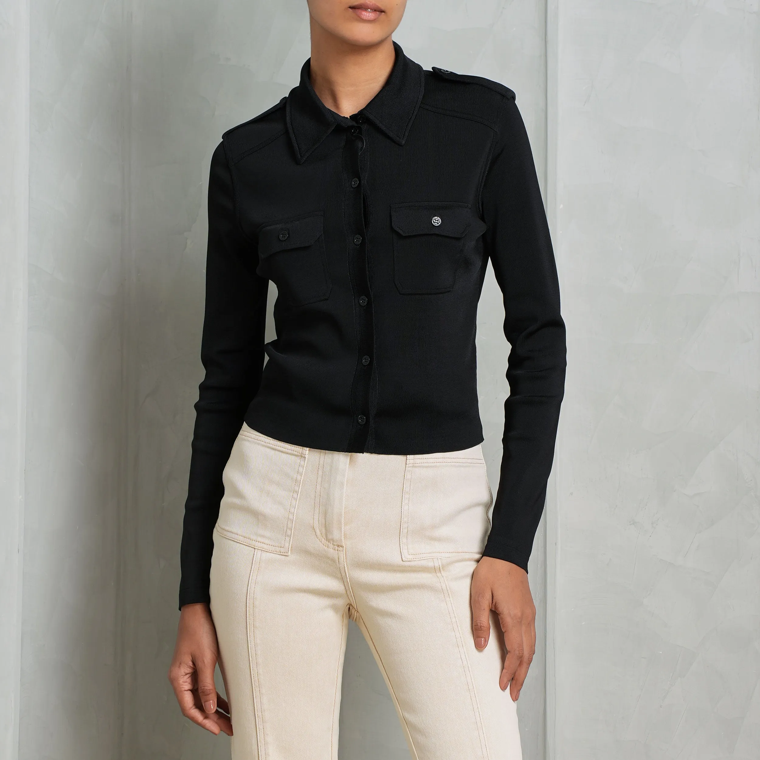 Cropped Buttoned Cardigan