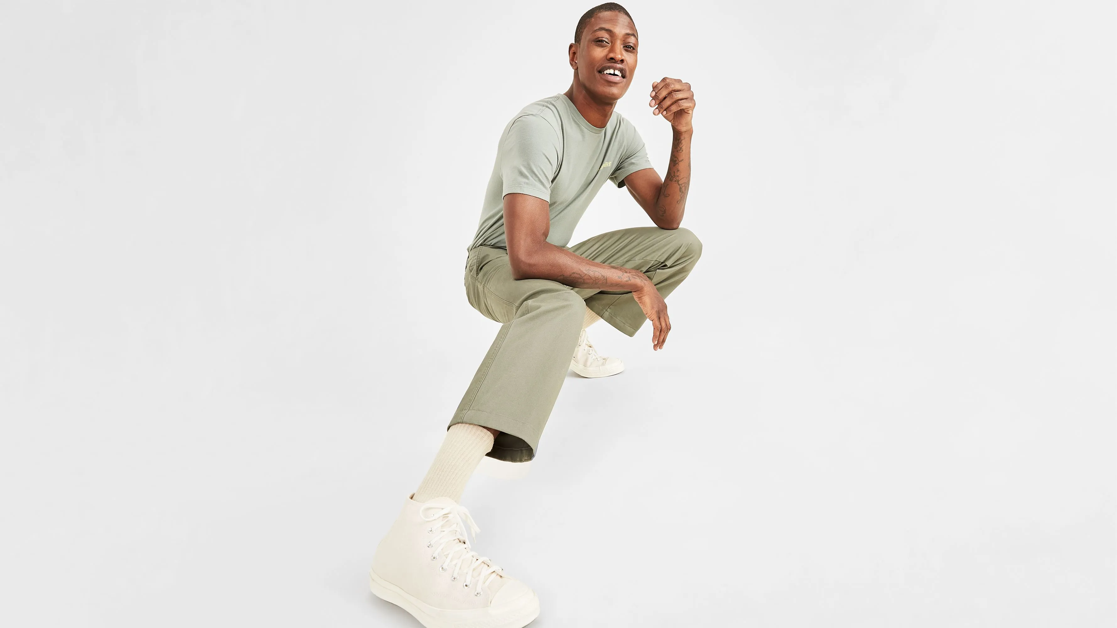 Cropped Khakis, Straight Fit
