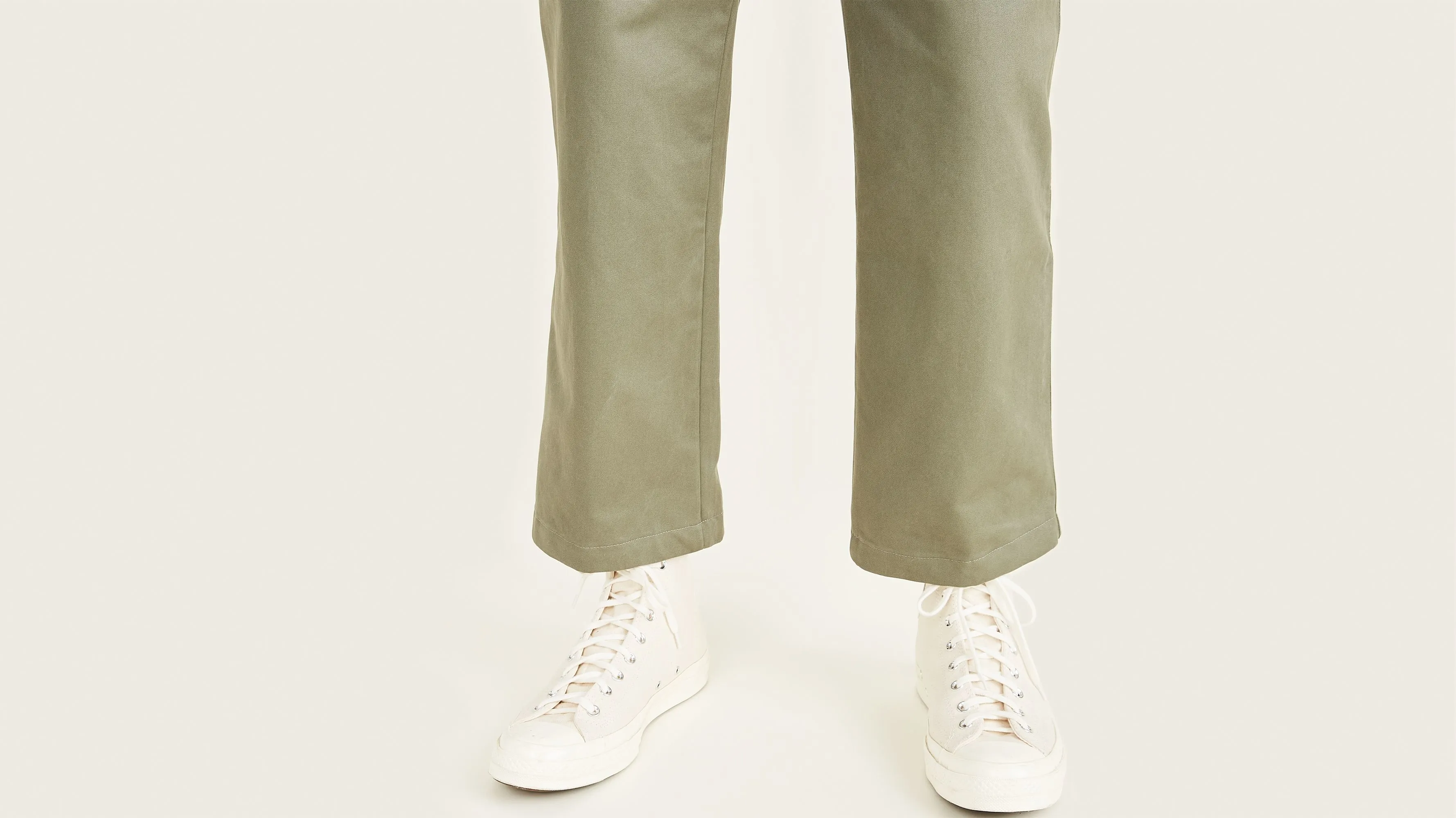 Cropped Khakis, Straight Fit