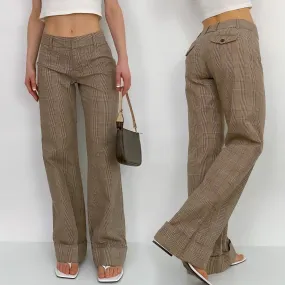 Early 2000's Plaid Flare Trousers - Size 1