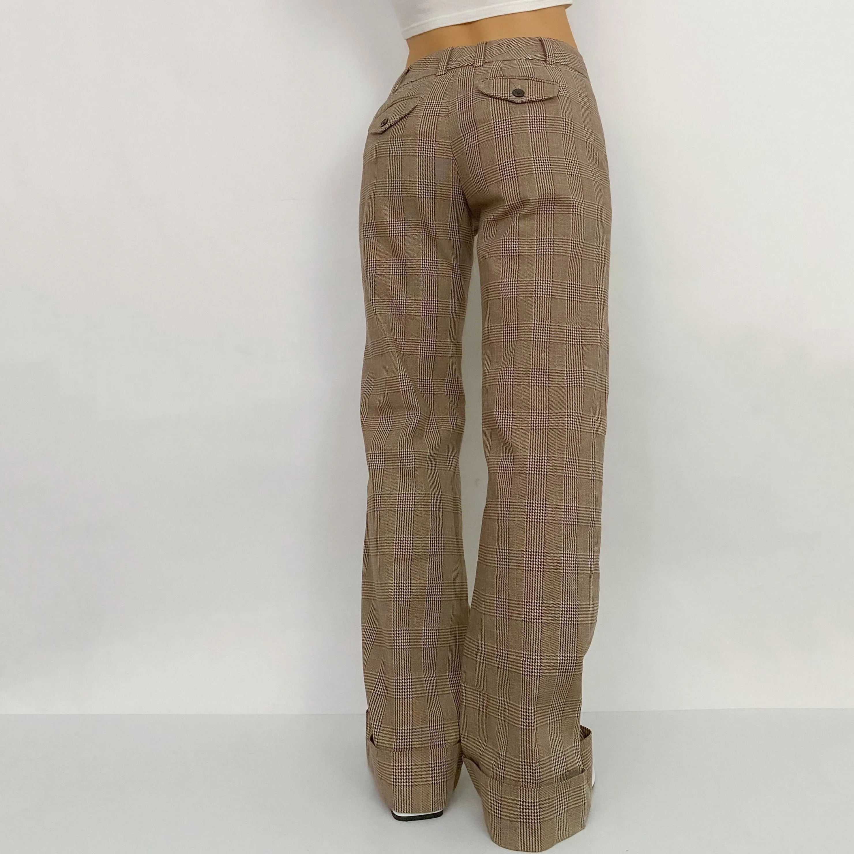Early 2000's Plaid Flare Trousers - Size 1
