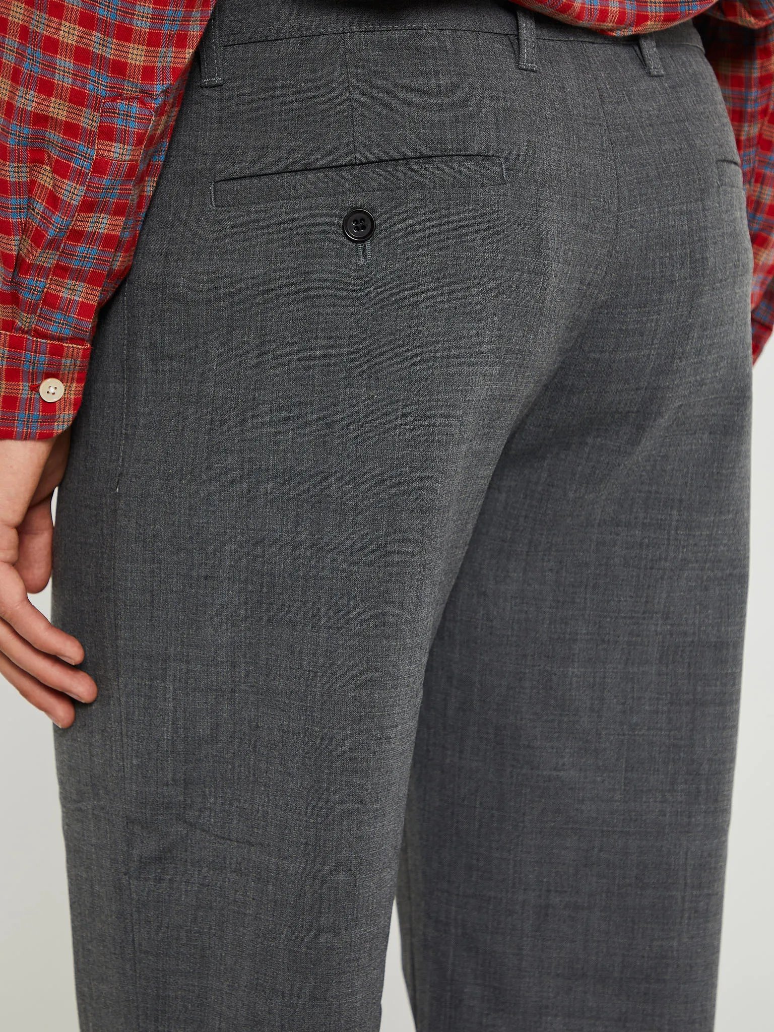 French Grey Melange Flare Trousers