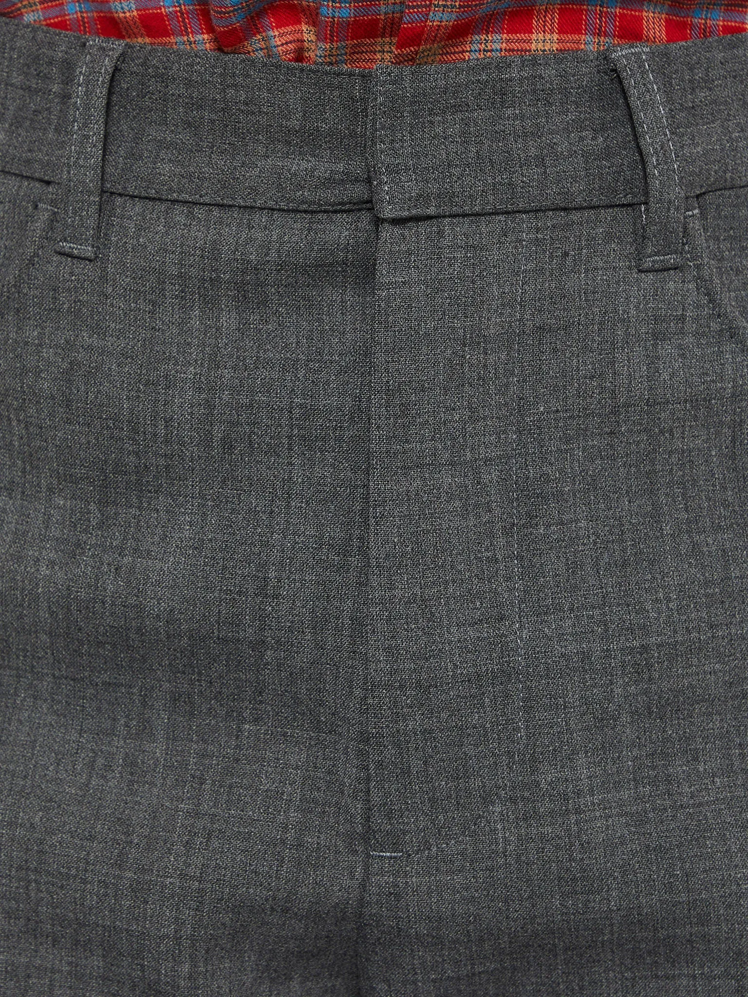 French Grey Melange Flare Trousers