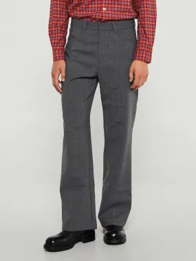 French Grey Melange Flare Trousers