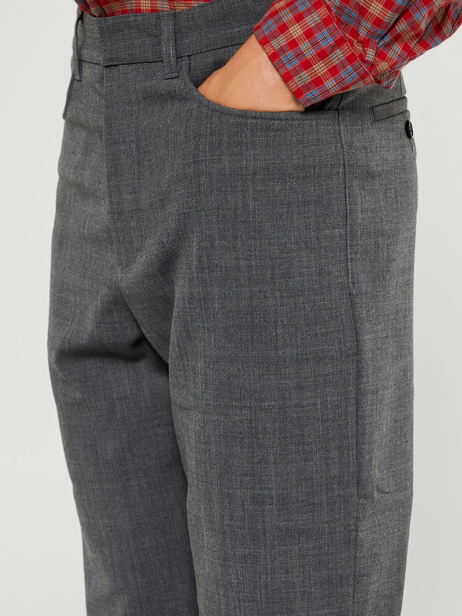 French Grey Melange Flare Trousers