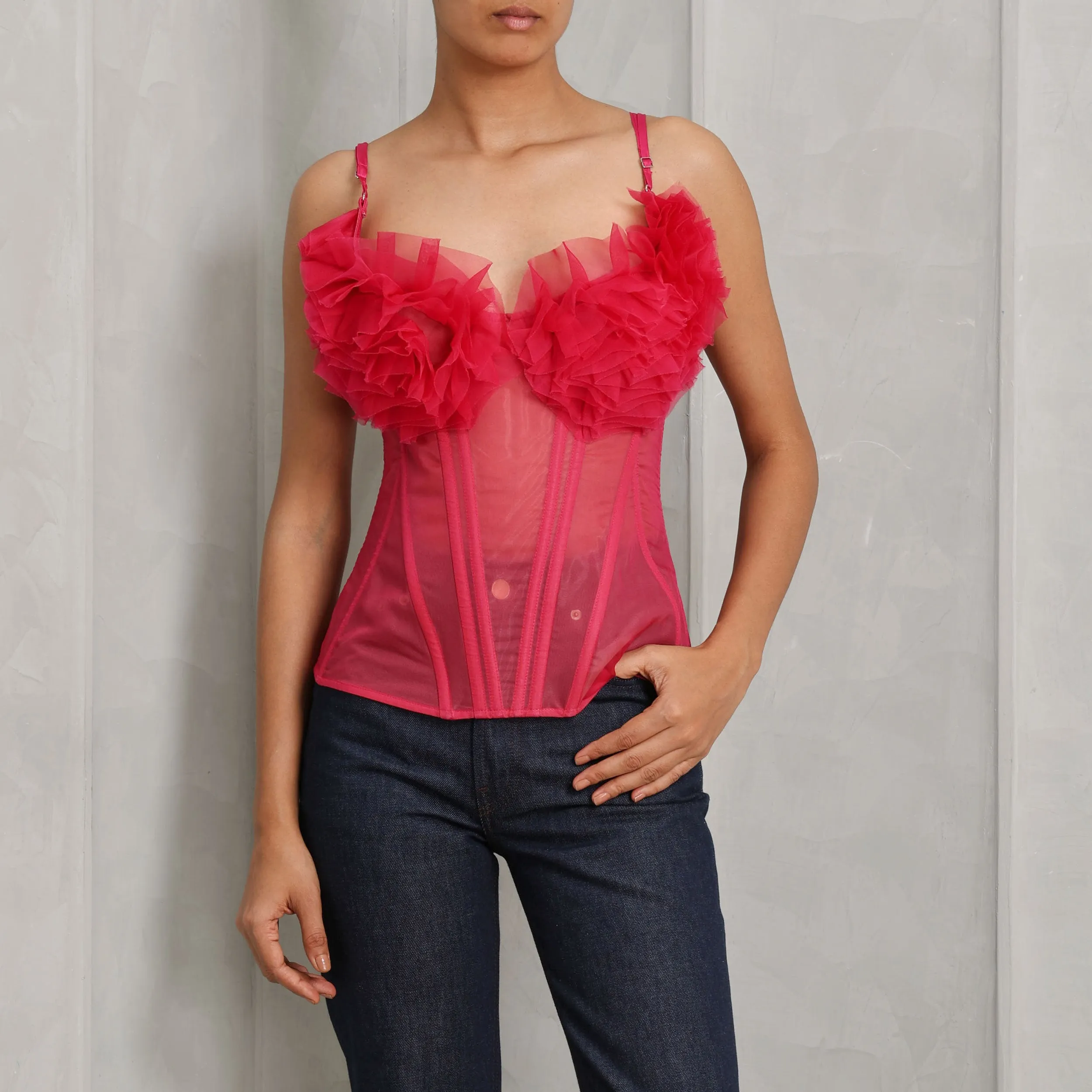 Flounced Bustier Top