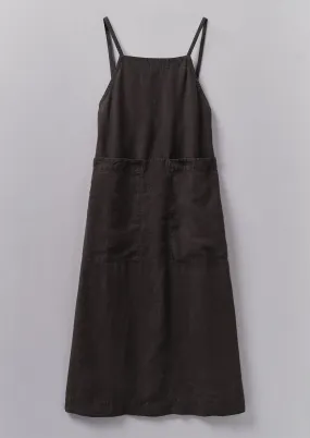 Garment Dyed Linen Apron Dress | Black Coffee