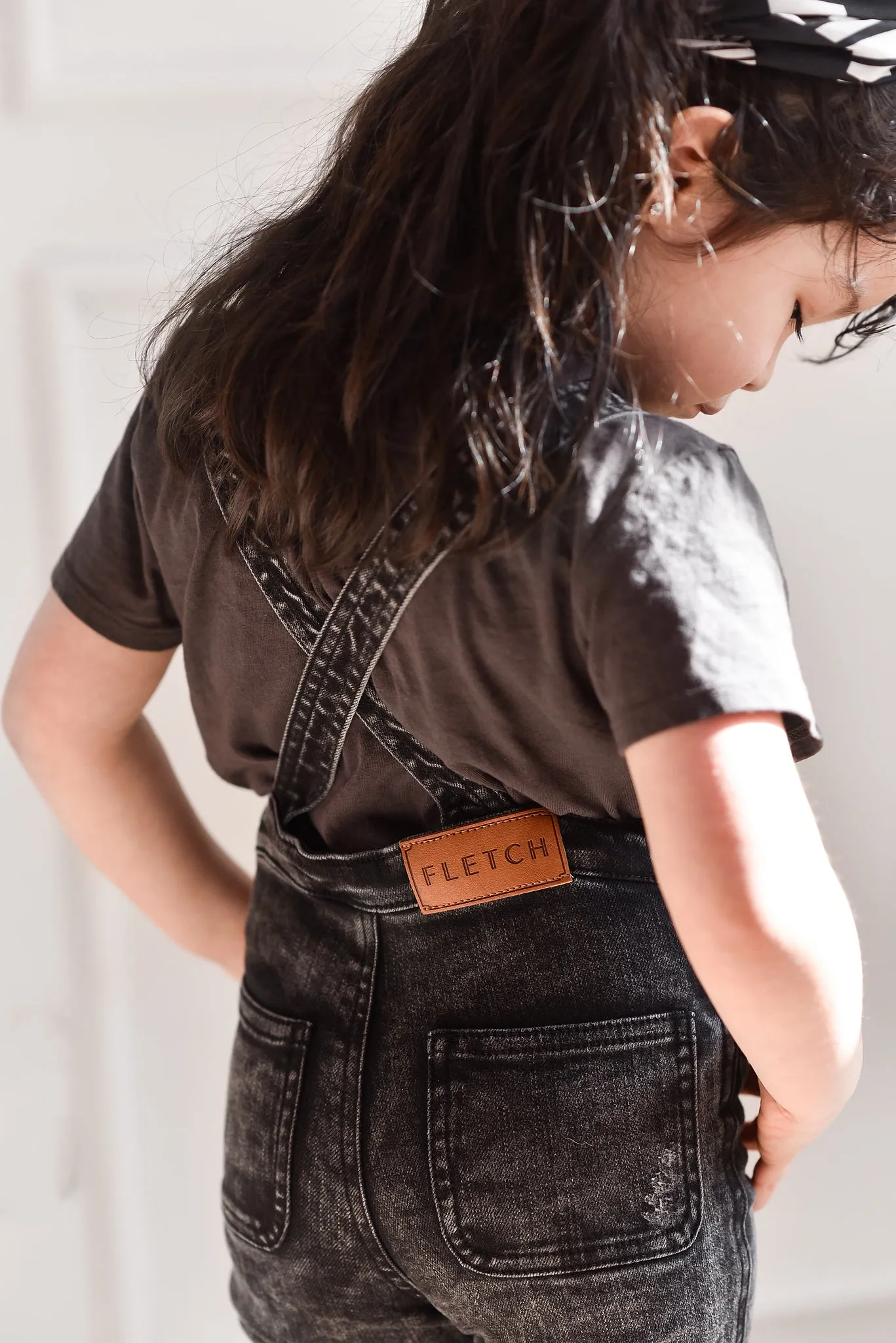 Gray Acid Wash Distressed Denim Overalls