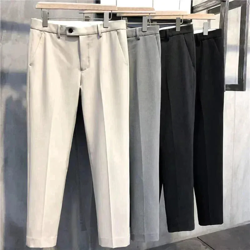Hot Sale 49% OFFSolid Color Slim Fit Formal Pants