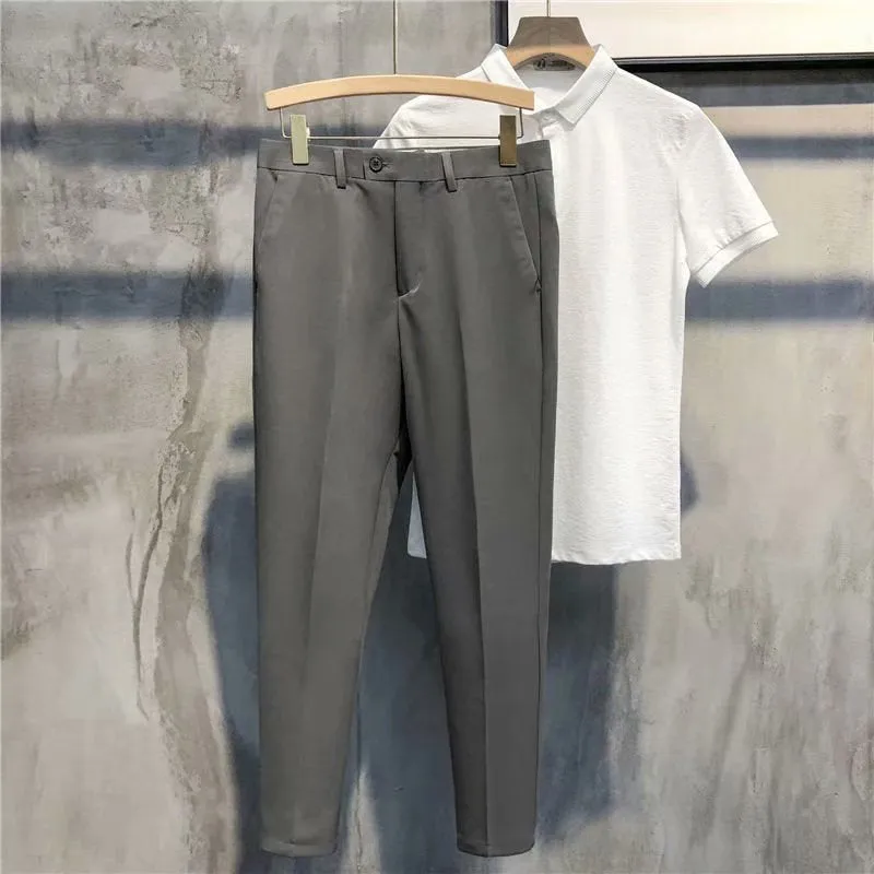 Hot Sale 49% OFFSolid Color Slim Fit Formal Pants