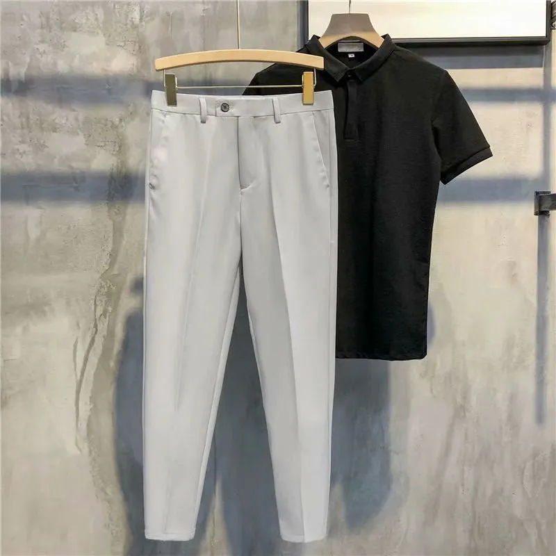 Hot Sale 49% OFFSolid Color Slim Fit Formal Pants