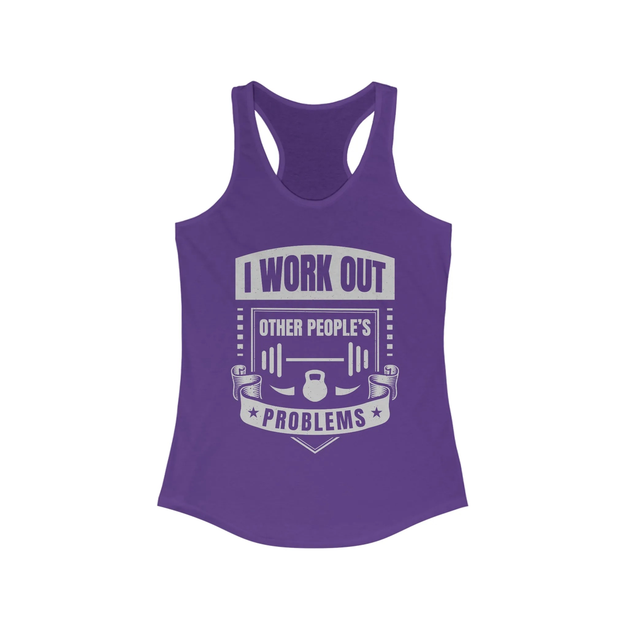 I Work Out Funny School Psychologist Shirt | Counselor Gift | Women's Ideal Racerback Tank