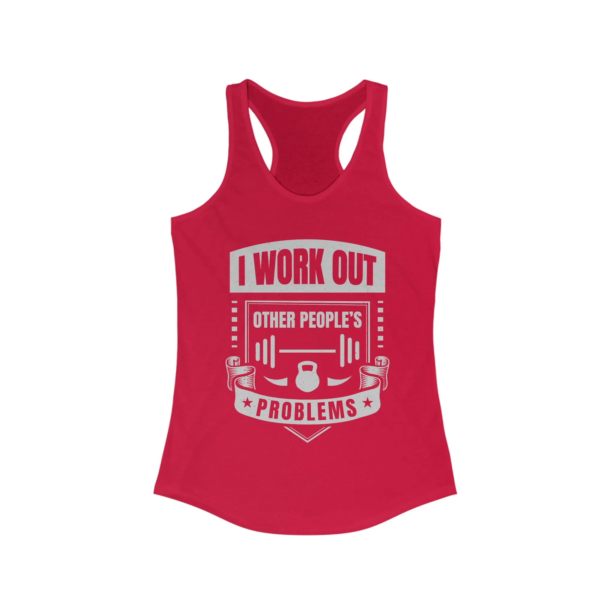 I Work Out Funny School Psychologist Shirt | Counselor Gift | Women's Ideal Racerback Tank