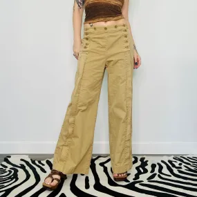 J Crew Button Wide Leg Trousers