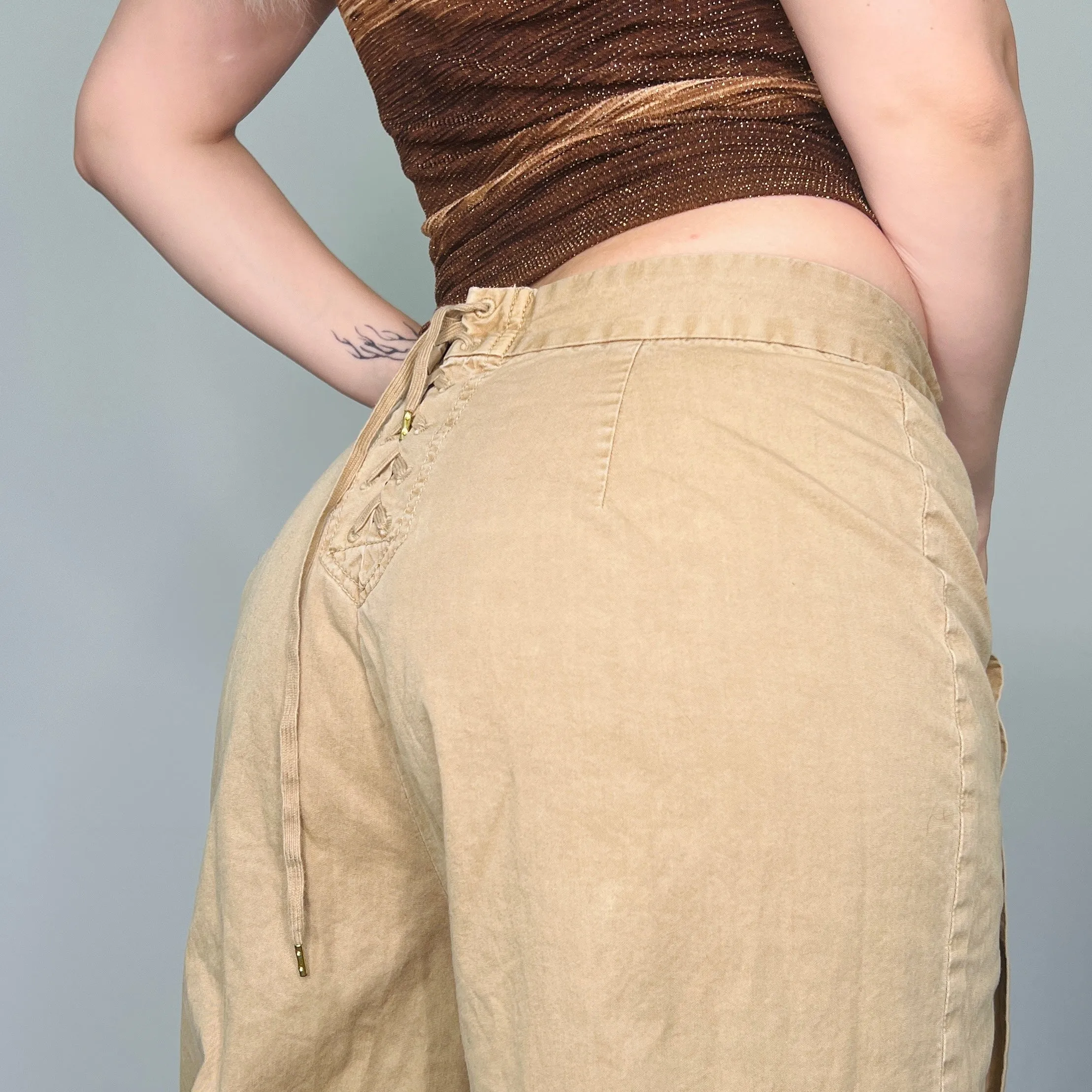 J Crew Button Wide Leg Trousers