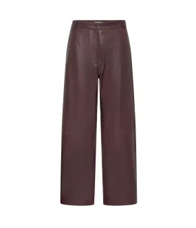 Leather Balloon Pants in Bordeaux