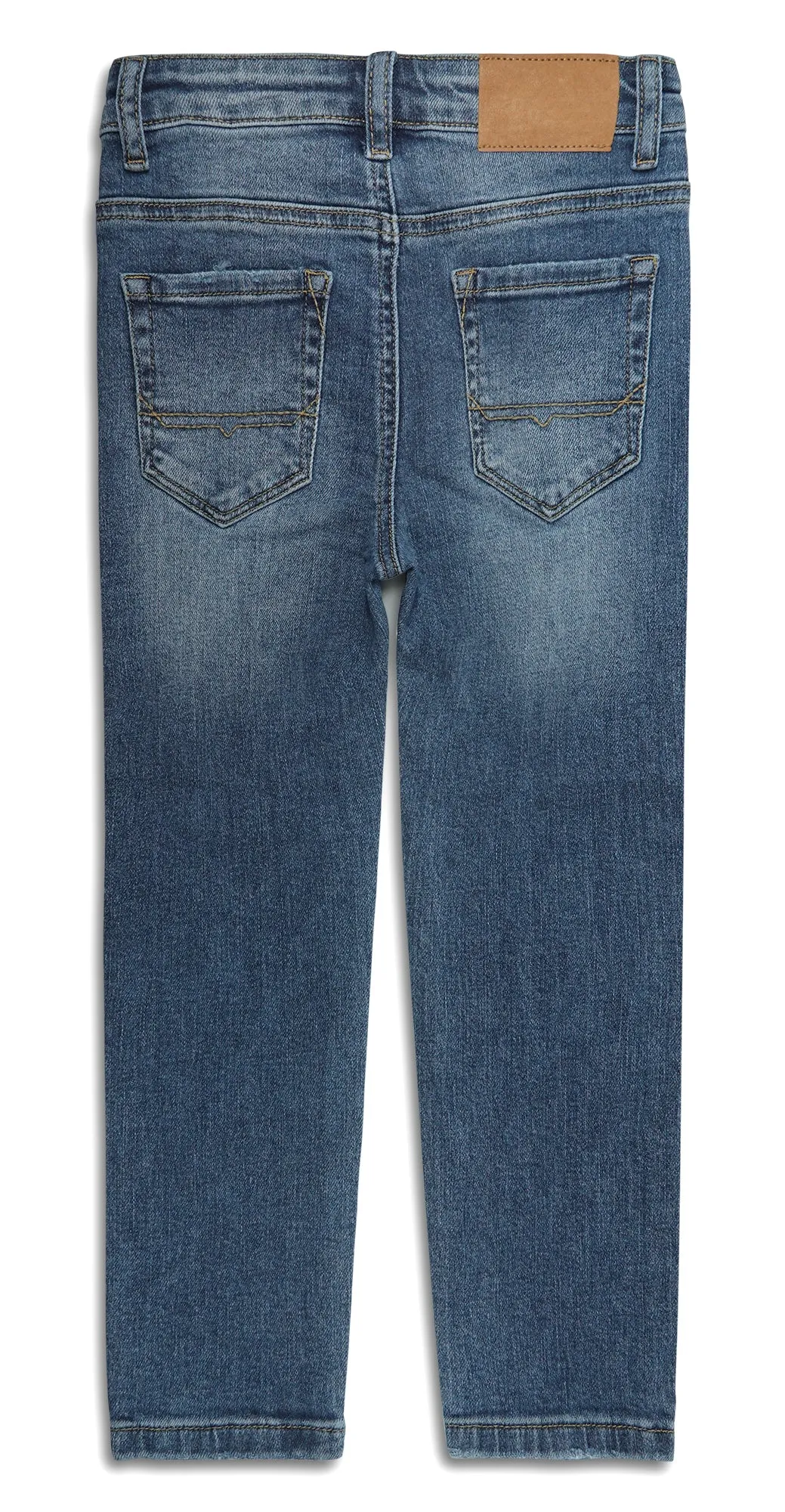 Little Boy Elastic Band Stretchy Washed Soft Slim Cotton Jeans