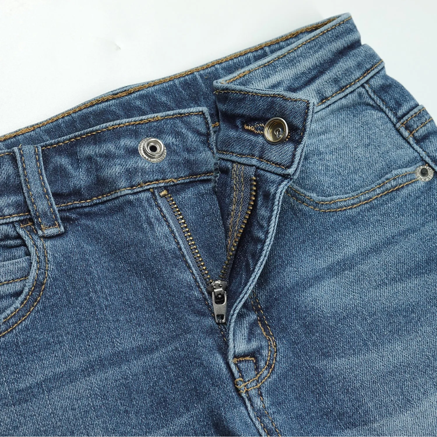Little Boy Elastic Band Stretchy Washed Soft Slim Cotton Jeans