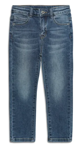 Little Boy Elastic Band Stretchy Washed Soft Slim Cotton Jeans