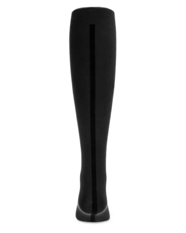 MeMoi Flocked Back Seam Tights Black