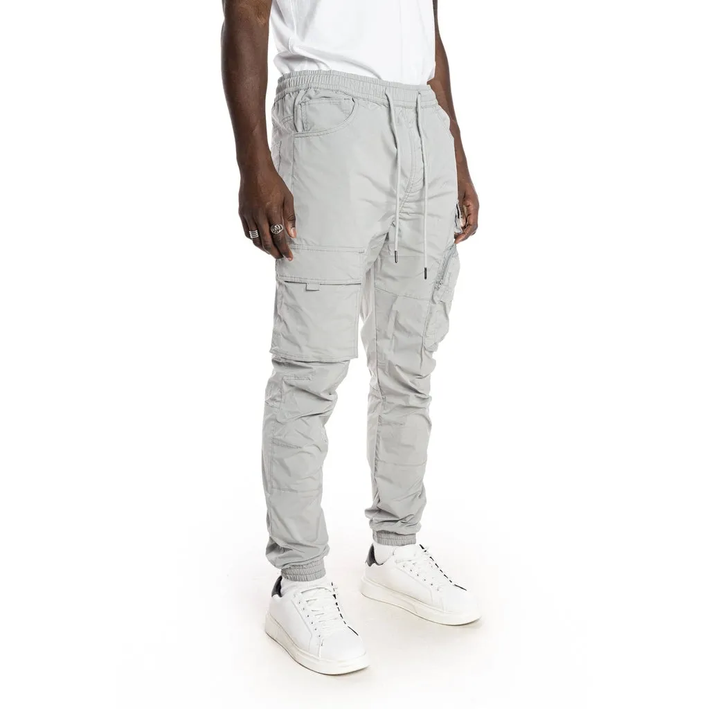 Multi Pocket Cargo Windbreaker Pant - Light Grey
